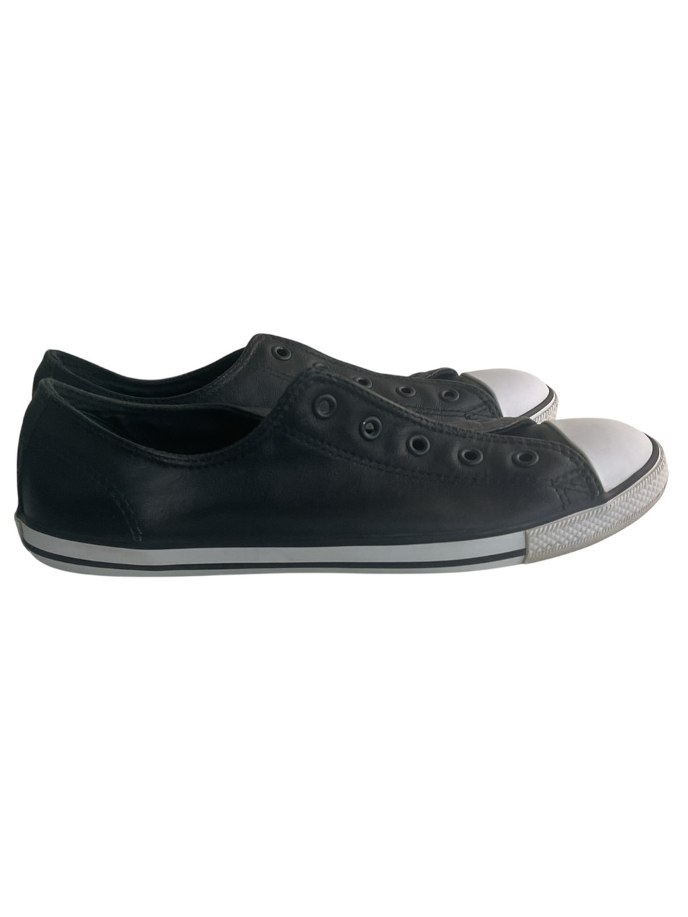 Converse All Star Women’s 9 Black Leather Low Top Sneakers 53710C